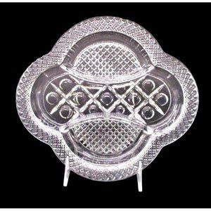 Vintage Imperial Glass Cape Cod 3-Part Relish Tray Serveware Glassware